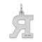 Sterling Silver Medium Block Initial Letter R Charm Jewerly 19mm x 12mm